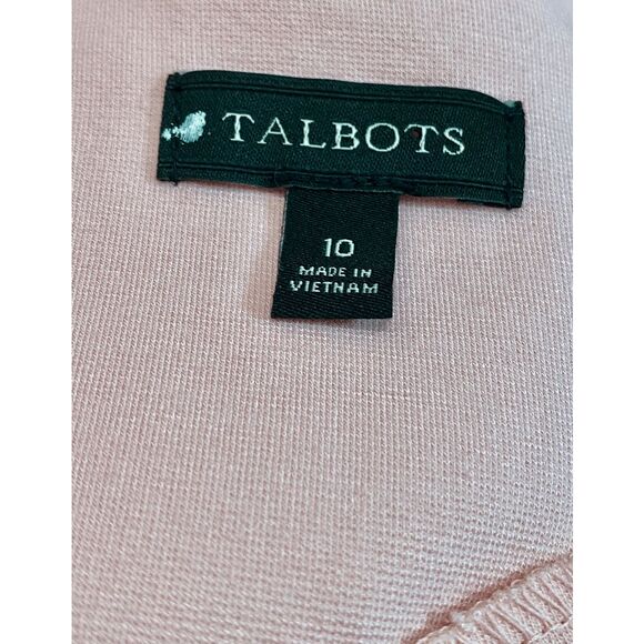 Talbots Sheath Dress Ponte Knit Scallop Edge Pink Sz 10 NEW - Picture 6 of 7